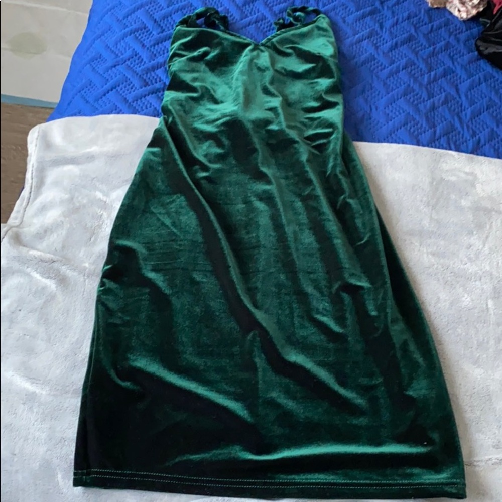 Velvet green Dress